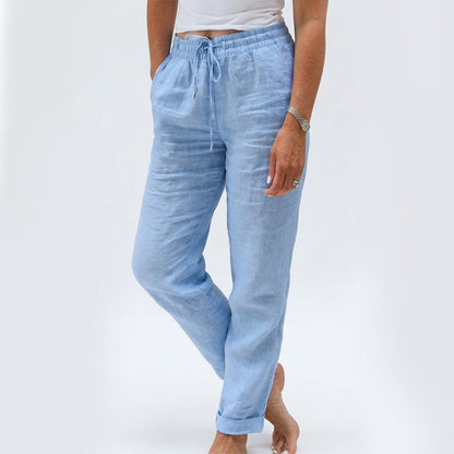 🌸LAST DAY SPECIAL PRICE!!🌸Women's Elastic Waist Cotton Linen Casual Pants