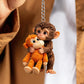 🐵💕Viral Punch Monkey Hugging Monkey Keychain - Emotional Gift for Animal Lovers, Family, Friends, Loved Ones🎁