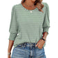 ⏰Limited Time Sale-50% OFF🏖️Women Dressy Casual 3/4 Length Sleeve Blouses with Smocked Cuffs