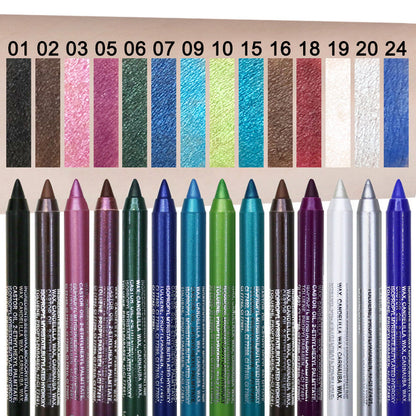 💕Limited Sale 50% Off💧14-Pack Waterproof Colored Gel Eyeliner Pencil – Metallic & Shimmer Finishes, Smudge-Proof