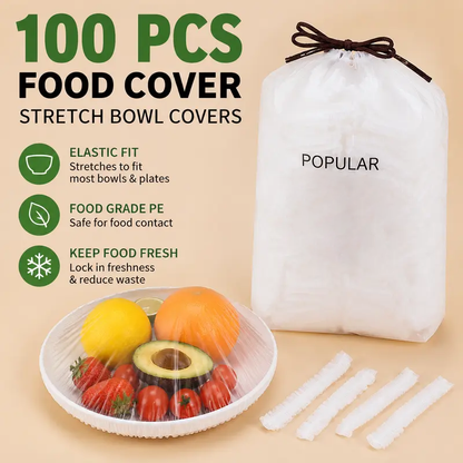 🎁LIMITED SALE BUY 1 GET 1 FREE!!✨🔥100PCS Disposable Stretch Food Covers for Bowls & Plates
