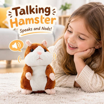 🐹Hot Sale-70% OFF! !✨Talking Hamster Plush – repeats whatever you say, auto head-shaking, hilarious fun for kids & adults.🎁