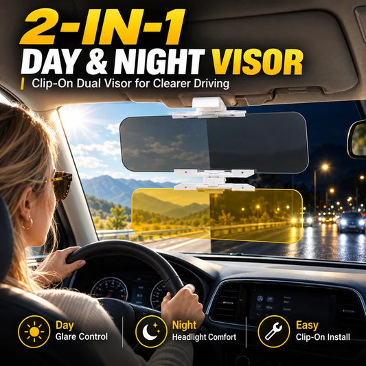 ⏳Last Day Hot Sales - 50% OFF🚗 Drive Safer Day & Night 🌙 Universal HD Anti-Glare Car Visor ✨