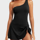 🏖️Last Day Sale 60% OFF👙One Shoulder Skirted One Piece Swimsuit