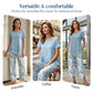 🥳SUMMER HOT SALE 70% OFF!🔥Casual Round Neck Layered Tunic Top and Wide Leg Pants Set