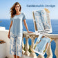 🥳SUMMER HOT SALE 70% OFF!🔥Casual Round Neck Layered Tunic Top and Wide Leg Pants Set