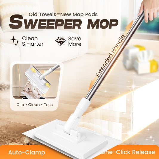 🔥Last Day Sales 70% OFF🧹Disposable Dust Mop with 4 Reusable Cloths💦Lightweight Floor Dusting Mop For Hardwood Tile Floors✨