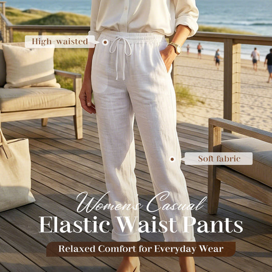 🌸LAST DAY SPECIAL PRICE!!🌸Women's Elastic Waist Cotton Linen Casual Pants
