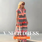 💕 Women's Loose V-Neck Vintage Stripe Pattern Sleeveless Dress