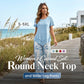 🥳SUMMER HOT SALE 70% OFF!🔥Casual Round Neck Layered Tunic Top and Wide Leg Pants Set