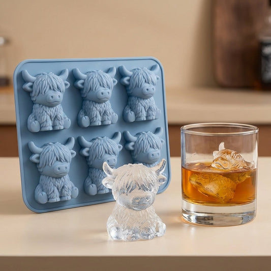 ⚡50K+ SOLD!🔥Buy More Save More🐮 Mini Highland Cow Ice Cube Mold – Cute 3D Ice for Drinks, Parties & Gifts