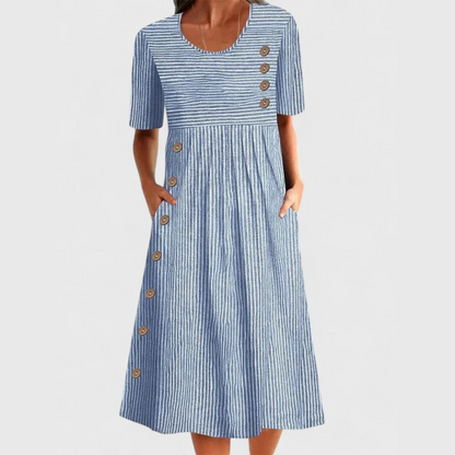 🎉🛍️Hot Promotion 50% OFF💃Timeless Striped Midi Dress