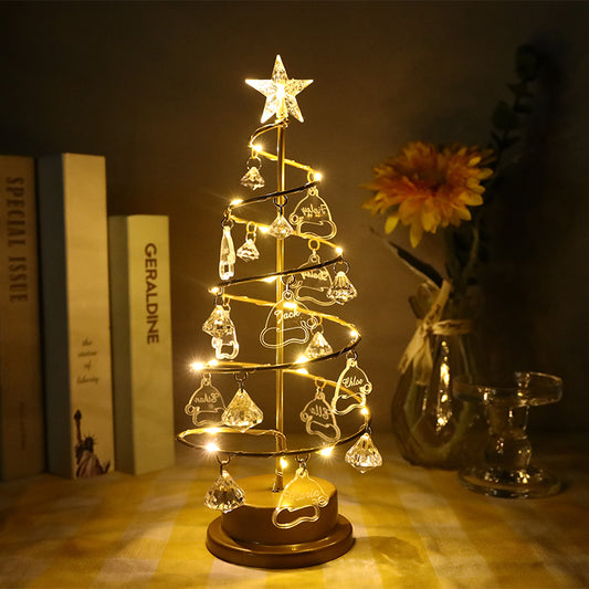 LED String Crystal Christmas Tree Table Lamp