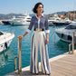 📢📢50% OFF!!⏰Women's Striped Shirt & Wide-Leg Pants 2-Piece Set