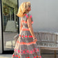 💕 Women's Loose V-Neck Vintage Stripe Pattern Sleeveless Dress