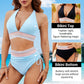 👙 Summer Hot Sale 60% OFF💥👙High Waisted Tummy Control Color Block Bikini Sets