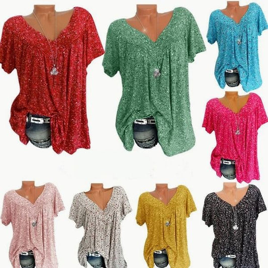 🌸 Spring Fashion Print Short Sleeve – Lightweight Fabric, Vibrant Prints & Casual Fit 👚