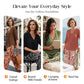 💖LAST DAY SALE: 70% Off !!💖Women's V-Neck Blouse & Printed Wide-Leg Pants Set