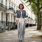 📢📢50% OFF!!⏰Women's Striped Shirt & Wide-Leg Pants 2-Piece Set