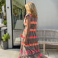 💕 Women's Loose V-Neck Vintage Stripe Pattern Sleeveless Dress