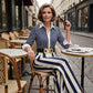 📢📢50% OFF!!⏰Women's Striped Shirt & Wide-Leg Pants 2-Piece Set