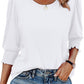 ⏰Limited Time Sale 50% Off🏖️Women Dressy Casual 3/4 Length Sleeve Blouses with Smocked Cuffs