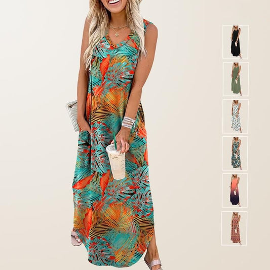 💖LAST DAY SPECIAL PRICE: ￡13.99!!💖Summer  Maxi Vacation Beach Sundresses with Pockets