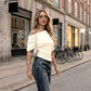 👕Summer Hot Sale⚡50K+ SOLD!🎁Women's Asymmetrical Off-Shoulder Batwing Sleeve Top