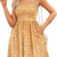 💐LAST DAY Special Price⚡50K+ SOLD!💃Women's Summer Dresses Casual Square Neck Floral Sundress With Pockets