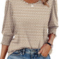 ⏰Limited Time Sale-50% OFF🏖️Women Dressy Casual 3/4 Length Sleeve Blouses with Smocked Cuffs