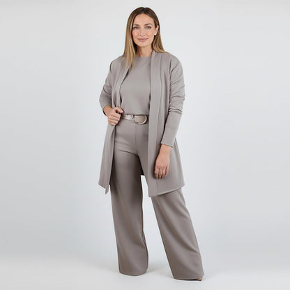 ⏳Time-Limited Special⏰Elegant 3-piece Set: Long Cardigan, Top & Pants💞
