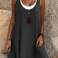 🌟LAST DAY SALE: ONLY ￡12.99!!💃Women's Casual Loose Sleeveless Fake Two Piece Tank Dress