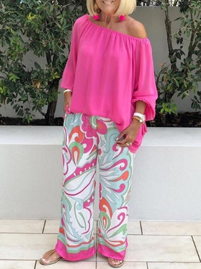 💥50% OFF – Limited Time💥Women's Trousers and Off Shoulder Top 2-Piece Set