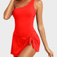 🏖️Last Day Sale 60% OFF👙One Shoulder Skirted One Piece Swimsuit