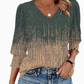 ⏰Limited Time Sale 50% Off🏖️Women Dressy Casual 3/4 Length Sleeve Blouses with Smocked Cuffs
