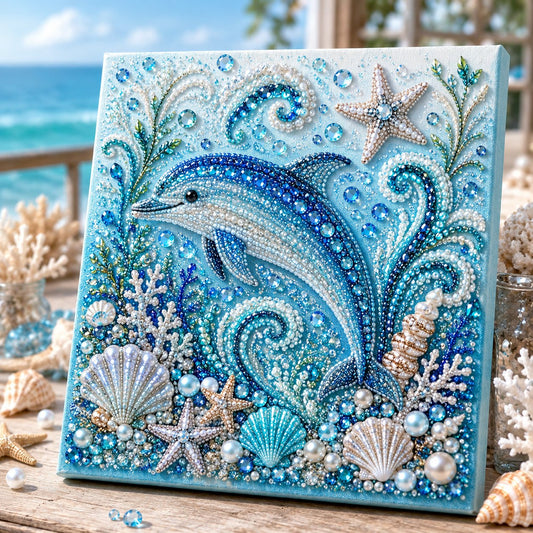 🌊LAST DAY SALE: Only £9.99🌊✨ Ocean Theme Pearl Art DIY Kit – Relaxing DIY Craft to Create Stunning Coastal Artwork