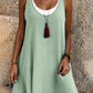 🌟LAST DAY SALE: ONLY ￡12.99!!💃Women's Casual Loose Sleeveless Fake Two Piece Tank Dress
