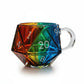 🔥LAST DAY SALE 50% OFF🔥 Rainbow Glass D20 Dice Mug with Handle