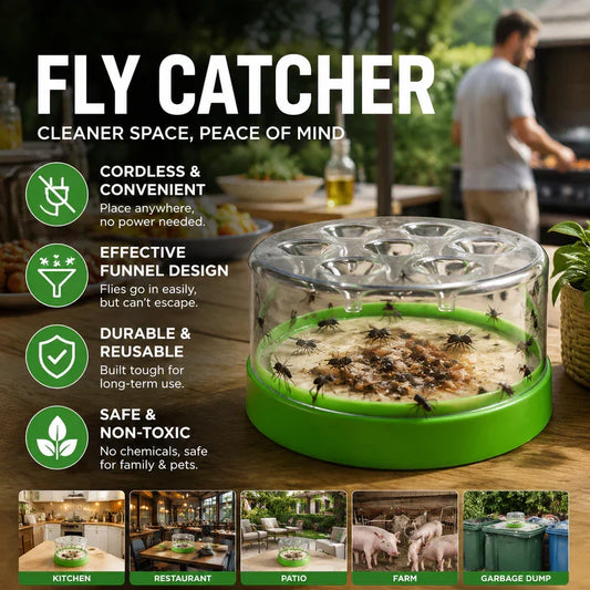 🎁💥LAST DAY SPECIAL PRICE!-￡6.99!! 🌿Reusable Non-Electric Fly Trap—no electricity, no poison! 🏠 Safe to use in the kitchen and around children and pets.
