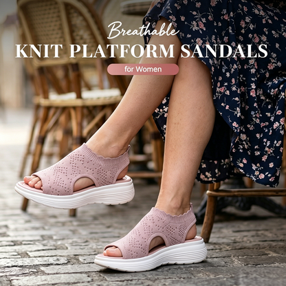 🌟2026 Summer Hot Sale 70% OFF🎁Women’s Knit Platform Sandals – Lightweight, Breathable & Arch-Supported 🏝️☁️