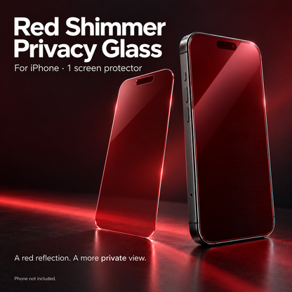 📱LAST DAY SALE ONLY￡7.99! ✨❤️Red Shimmer Privacy Tempered Glass Screen Protector for iPhone –Stylish Protection & Extra Privacy! ✨