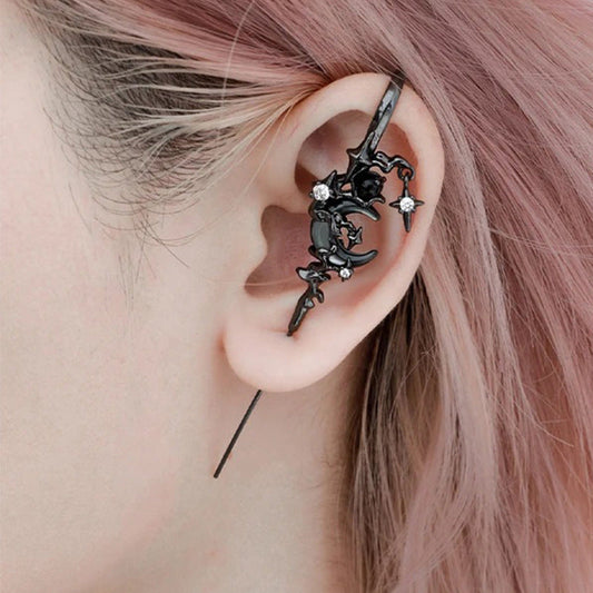 🔥Limited Time Offer £9.99: Creative Star 🌟and Moon🌙 Needle Piercing Earring