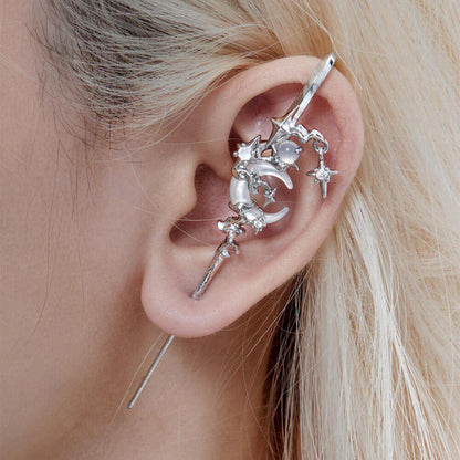 🔥Limited Time Offer £9.99: Creative Star 🌟and Moon🌙 Needle Piercing Earring