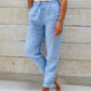 🌸LAST DAY SPECIAL PRICE!!🌸Women's Elastic Waist Cotton Linen Casual Pants