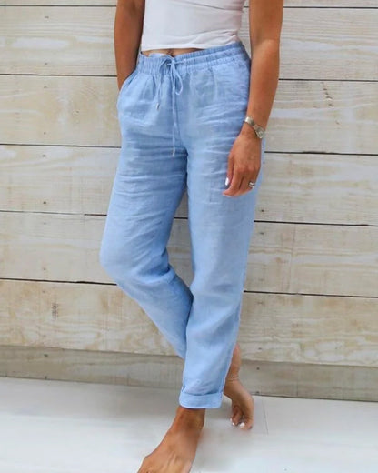 🌸LAST DAY SPECIAL PRICE!!🌸Women's Elastic Waist Cotton Linen Casual Pants