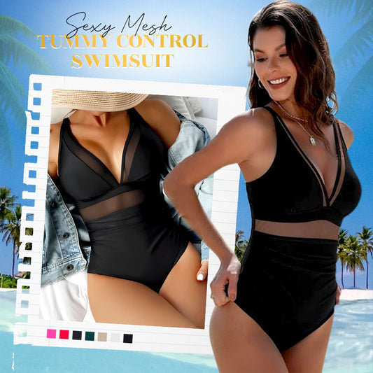 🫧Last Day Special Sale 50% OFF🩱Sexy Mesh Tummy Control Swimsuit