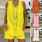 🌺Summer Hot Sale 60% OFF🏆Collar Sleeveless Casual Top and Pants Suit