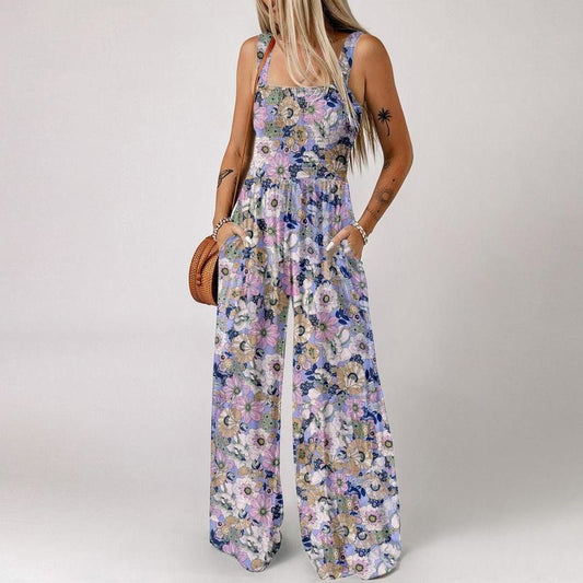 🏖️Summer Hot Sale 50% OFF🌼Women’s Casual Print Sleeveless Overalls Jumpsuits