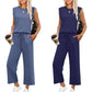 🔥LAST DAY SALE ONLY ￡17.99!!👚2026 New Women's Sleeveless Top & Wide-Leg Pants 2-Piece Set
