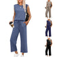 🔥LAST DAY SALE ONLY ￡17.99!!👚2026 New Women's Sleeveless Top & Wide-Leg Pants 2-Piece Set